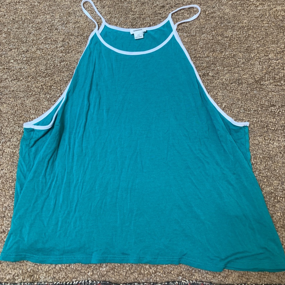 Garage spaghetti strap somewhat cropped tank